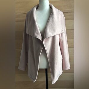 DOE & RAE SIZE Small pink jacket thick warm open front lapels with pockets soft